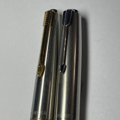 Two Parker fountain pens