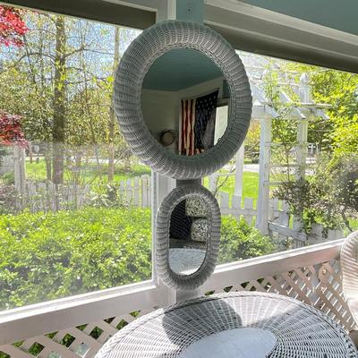 P613 Pair of Wicker Mirrors