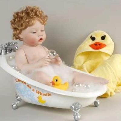 Ashton-Drake “Clean As A Whistle” Porcelain Doll with Accessories *New in Box*