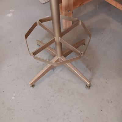 WOODEN WORKBENCH AND A STOOL