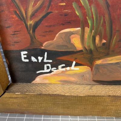 Oil on Board Desert Stallion, by Earl Dec. ? WOW! 