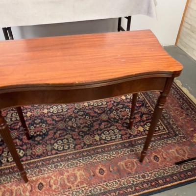 Mahogany, Game or Entry Table Folds in Half. Easy! 