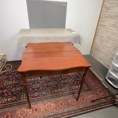 Mahogany, Game or Entry Table Folds in Half. Easy! 