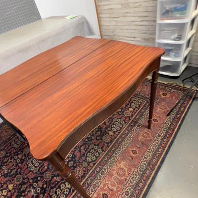 Mahogany, Game or Entry Table Folds in Half. Easy! 