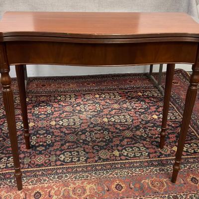 Mahogany, Game or Entry Table Folds in Half. Easy! 