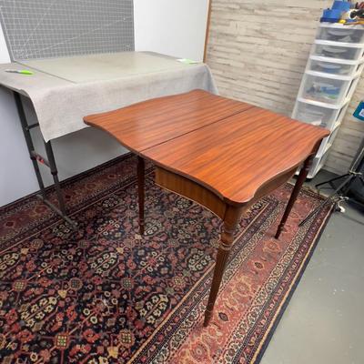 Mahogany, Game or Entry Table Folds in Half. Easy! 