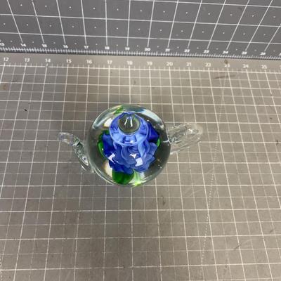 Paper Weight of Blue Tea Kettle  