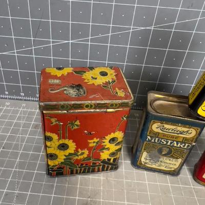 Fun! Spice and Tea Tins, Antique 