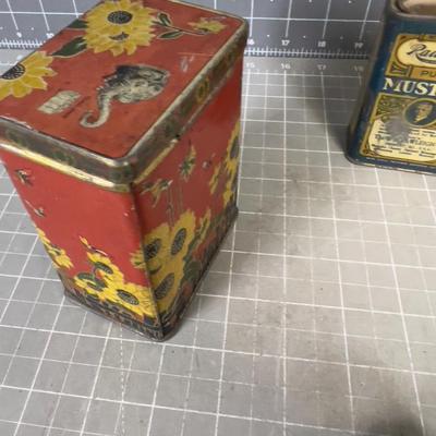 Fun! Spice and Tea Tins, Antique 