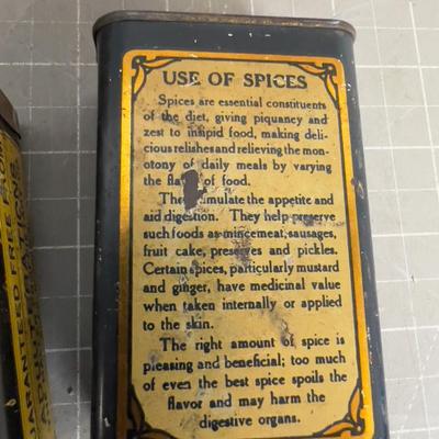Fun! Spice and Tea Tins, Antique 