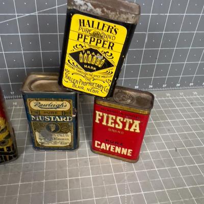 Fun! Spice and Tea Tins, Antique 