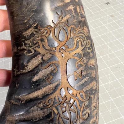Carved HORN with A Tree INTERESTING! Mug