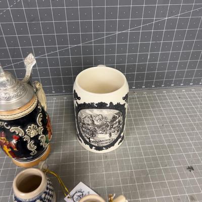 German Beer Stein Collection, (4) 