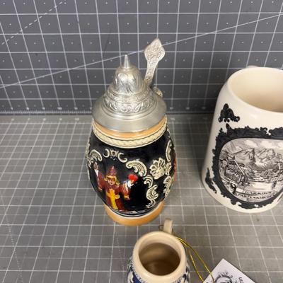 German Beer Stein Collection, (4) 