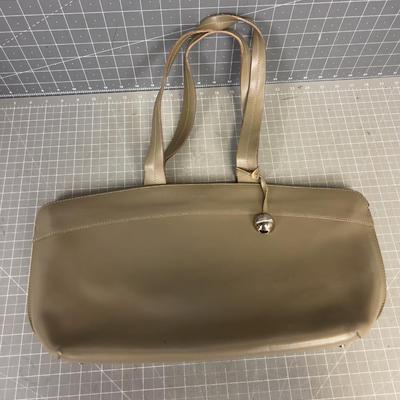 FURLA Taupe/Gray Leather Purse