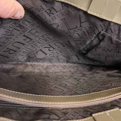 FURLA Taupe/Gray Leather Purse