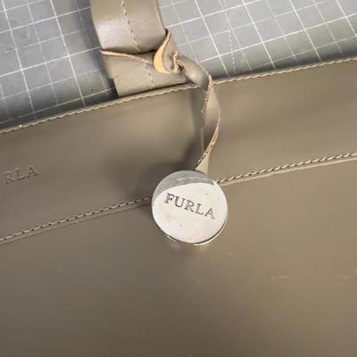 FURLA Taupe/Gray Leather Purse