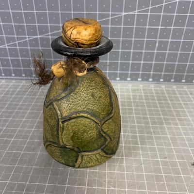 Leather Wrapped Bottle/Jug with Stoppers FASCINATING!! 
