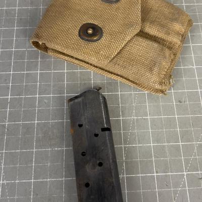 WWI Magazine Pouch, with Magazine Included, MILITARY COLLECTIBLE! 