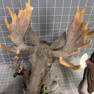 3 RESIN Wild Life Small Statues