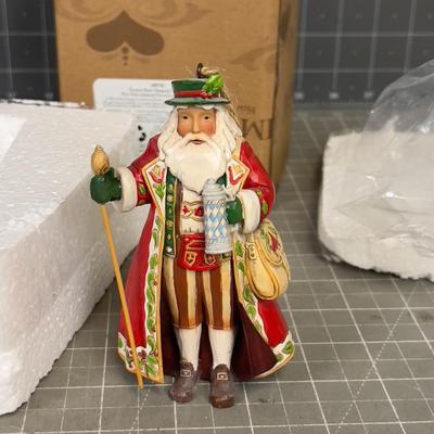 JIM SHORE: German Santa Ornament NEW in the Box.