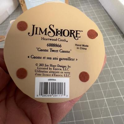 Jim SHORE: Gnome Tweet Gnome, White Woodland,  NEW in the Box.