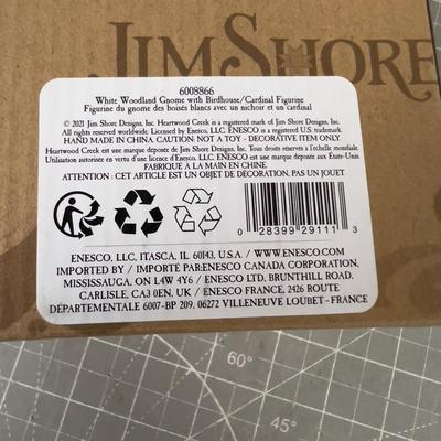 Jim SHORE: Gnome Tweet Gnome, White Woodland,  NEW in the Box.