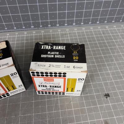 2 Boxes of SEARS Extra Range 20 Guage Shot Gun Shells, New Old Stock. 