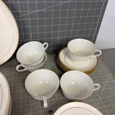 Mix of Gold Rimmed China; 3 Different Patterns, Partial