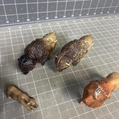 Antique Celluloid Animals; Buffalo Bear and Lion, Oh My!