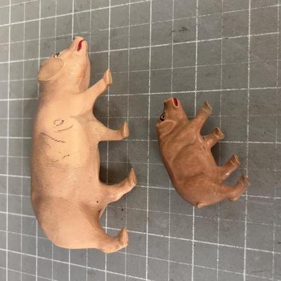 Antique Celluloid Animals; Pigs