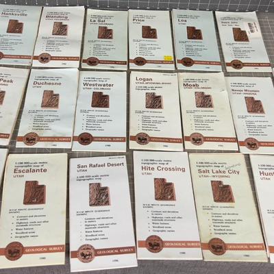 Utah Topographic Maps LOTS (19 Maps) All Utah. 