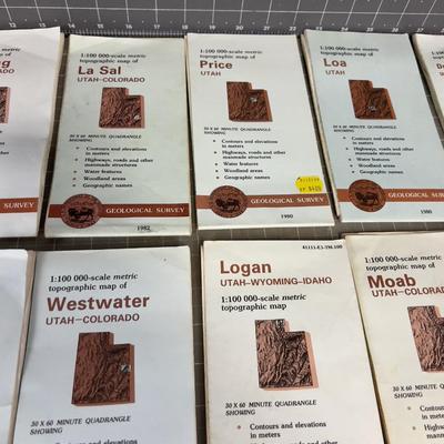 Utah Topographic Maps LOTS (19 Maps) All Utah. 