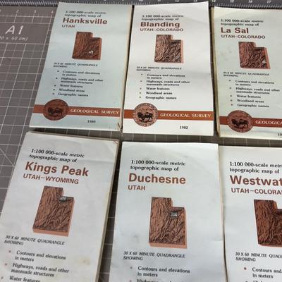 Utah Topographic Maps LOTS (19 Maps) All Utah. 