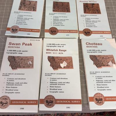 Montana & Wyoming Topographic Maps LOTS (9 Maps) All Montana & Wyoming. 