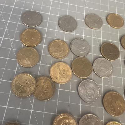 45 Dollars in Mixed Coins. Presidential, Sacajawea Susan B Anthony and Eisenhower