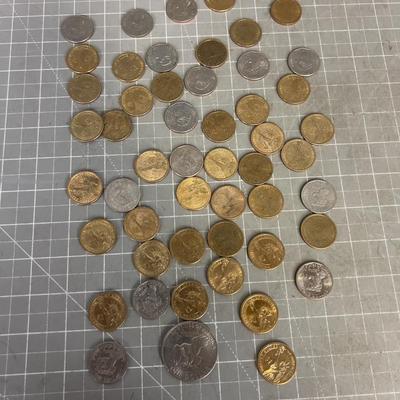 45 Dollars in Mixed Coins. Presidential, Sacajawea Susan B Anthony and Eisenhower