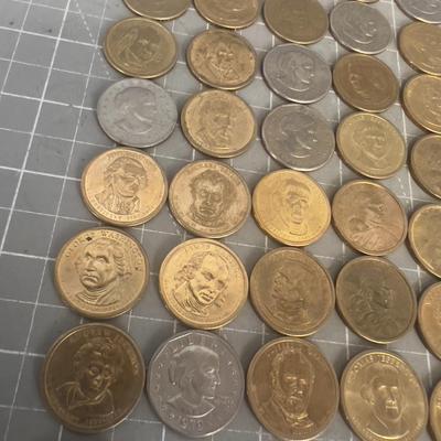 45 Dollars in Mixed Coins. Presidential, Sacajawea Susan B Anthony and Eisenhower