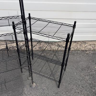 2 Black Wire shelves/Stands 