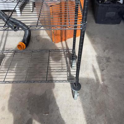 Black Bakers Rack with Wheels 