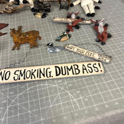 Little Grouping of Décor and Other; Cows, Trees, Signs 