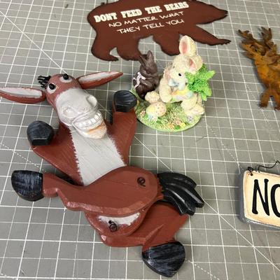 Little Grouping of Décor and Other; Cows, Trees, Signs 