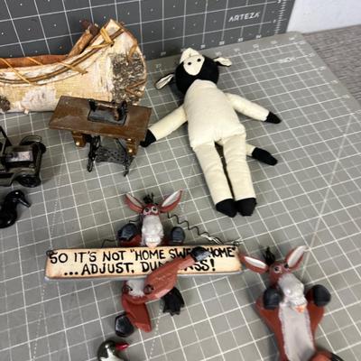 Little Grouping of Décor and Other; Cows, Trees, Signs 