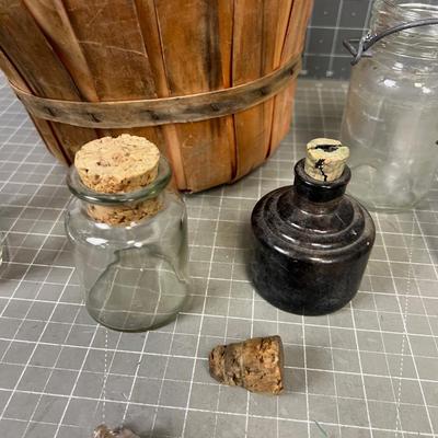 Tisket Tasket: Antique Bottles with a Basket