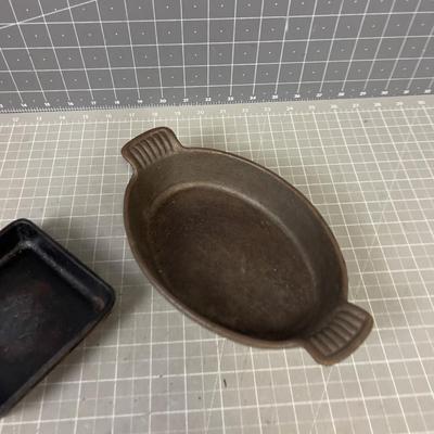 Cast Iron Small Square Skillet and a Baking Dish