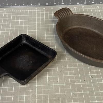 Cast Iron Small Square Skillet and a Baking Dish