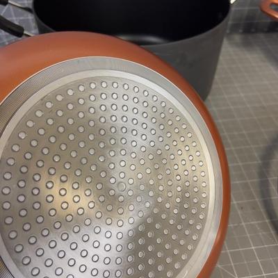 Set of Copper Colored Pots and Pans 