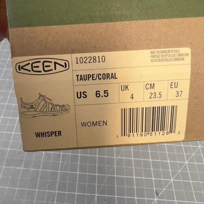 KEEN Whisper Sandle's, Taupe / Coral Size US 6.5 