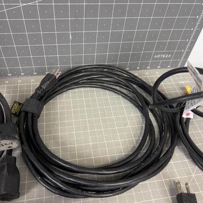Black Extension Cords, Heavy Guage for Electronics and Multipliers
