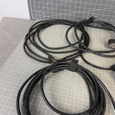 Black Extension Cords, Heavy Guage for Electronics and Multipliers
